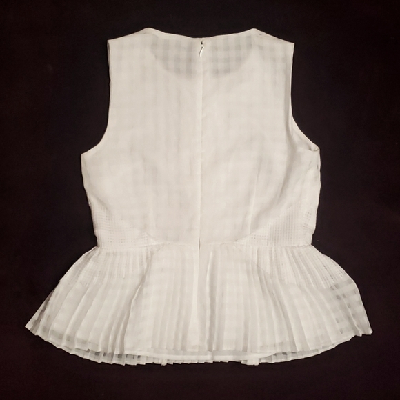 🔴 Banana Republic White Peplum Sheer Tank Blouse 🔴 - Picture 2 of 12